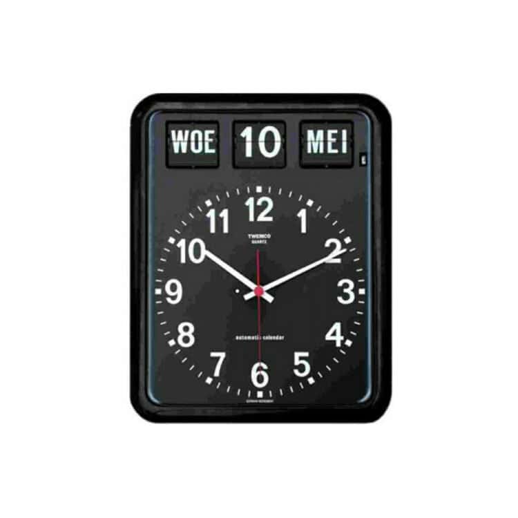 Kalenderklok Twemco BQ-12 zwart ST644102