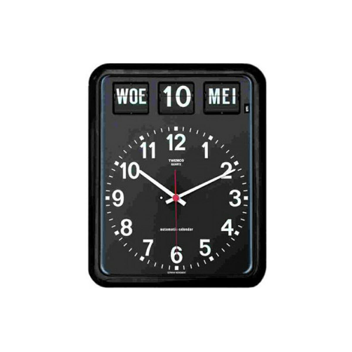 Kalenderklok Twemco BQ-12 zwart ST644102