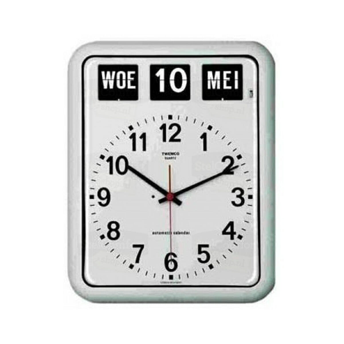 Kalenderklok Twemco BQ-12 wit ST644103