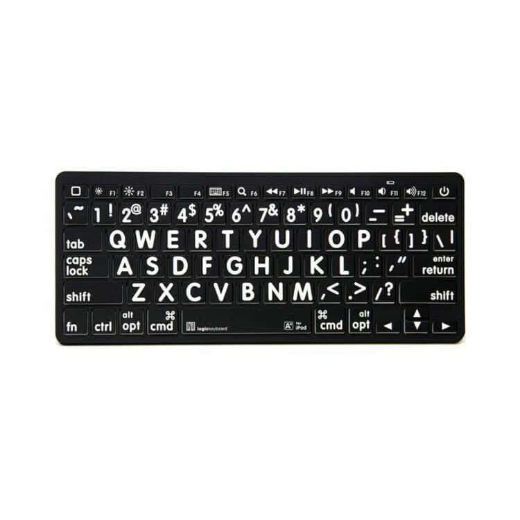 Apple bluetooth grootletter toetsenbord zwarte achtergrond