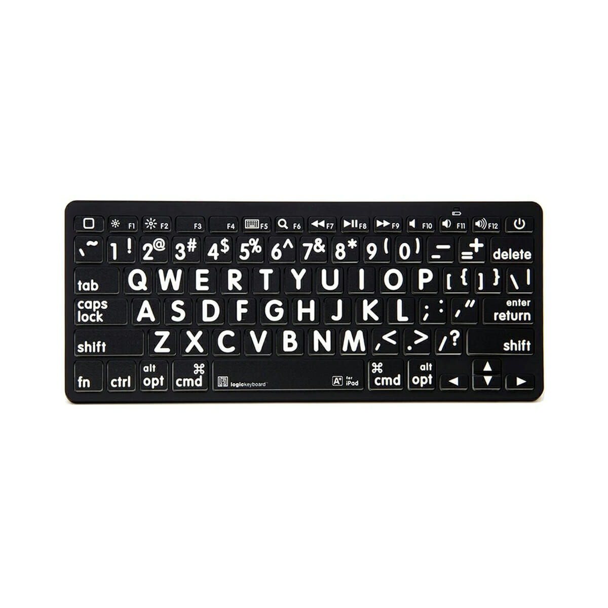 Apple bluetooth grootletter toetsenbord zwarte achtergrond