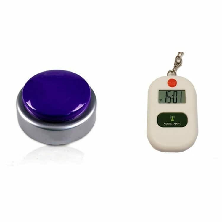 Sprekende drukknopklok + Sprekende sleutelhanger