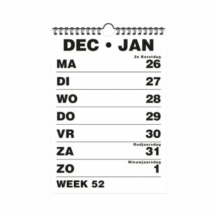 grootletter weekkalender
