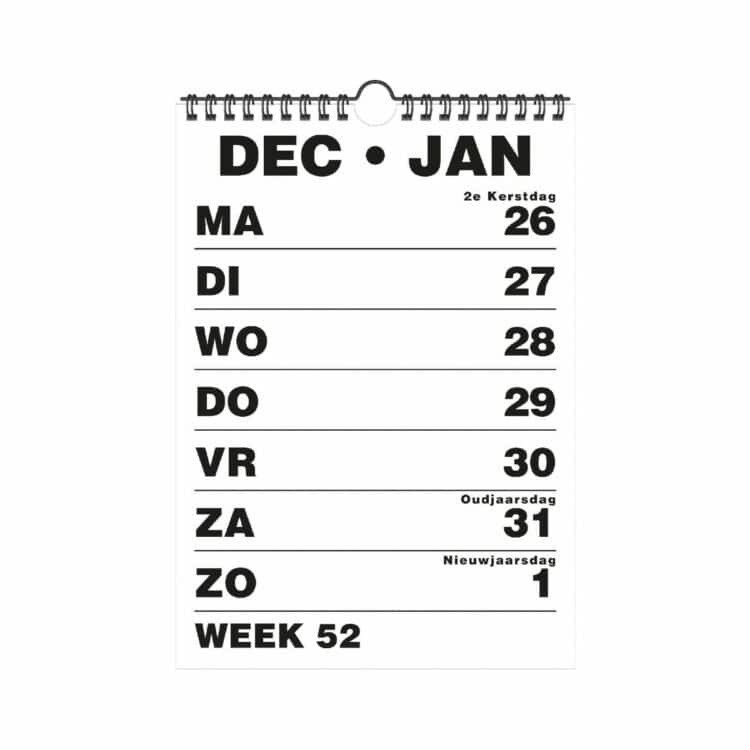 grootletter weekkalender