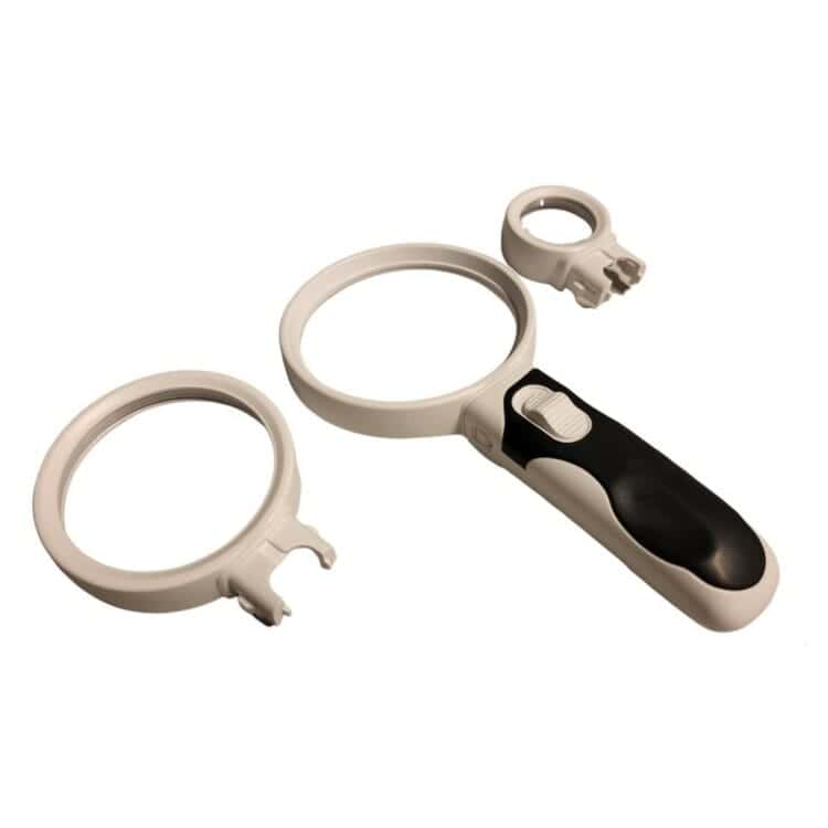 Handloep met 3 lenzen en LED