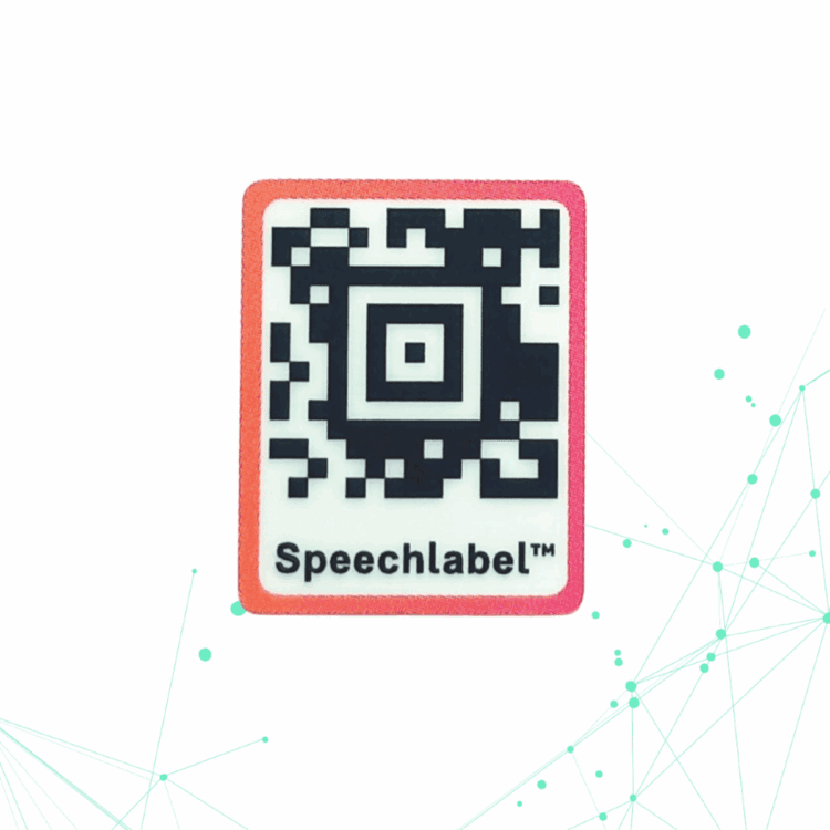 Spraaklabel QR code dun