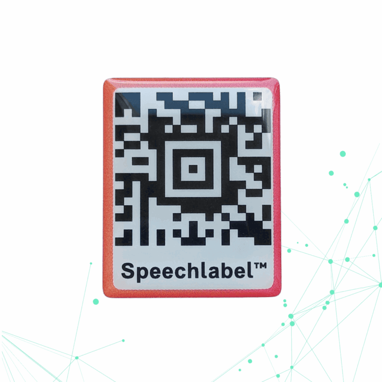 Spraaklabel QR code dik