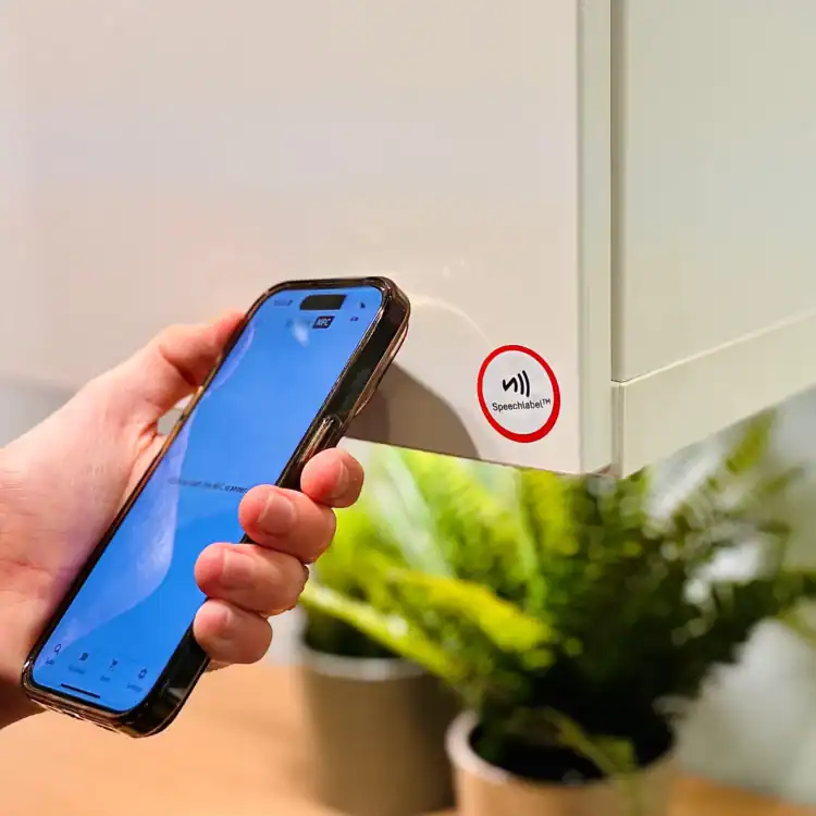 NFC sticker in gebruik