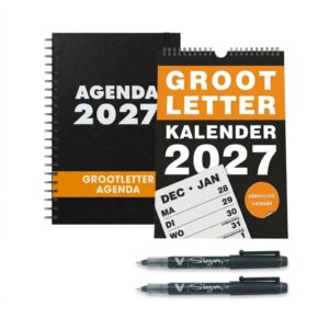 Grootletter agenda- en kalenderpakket A4 met 2 grootletterstiften