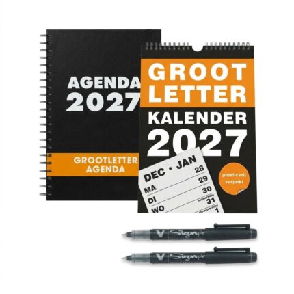 Grootletter agenda- en kalenderpakket A4 met 2 grootletterstiften