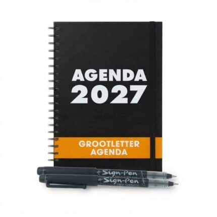 Grootletter agenda A4 met 2 grootletterstiften